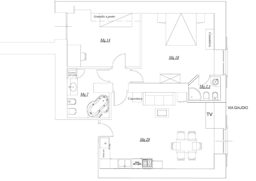 a floor plan of a house with at MY HOME -centro a Sanremo in Sanremo