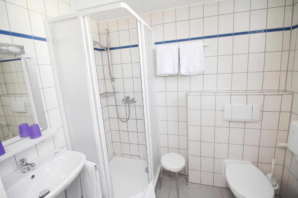Koupelna v ubytování Hotel Pension Köberl