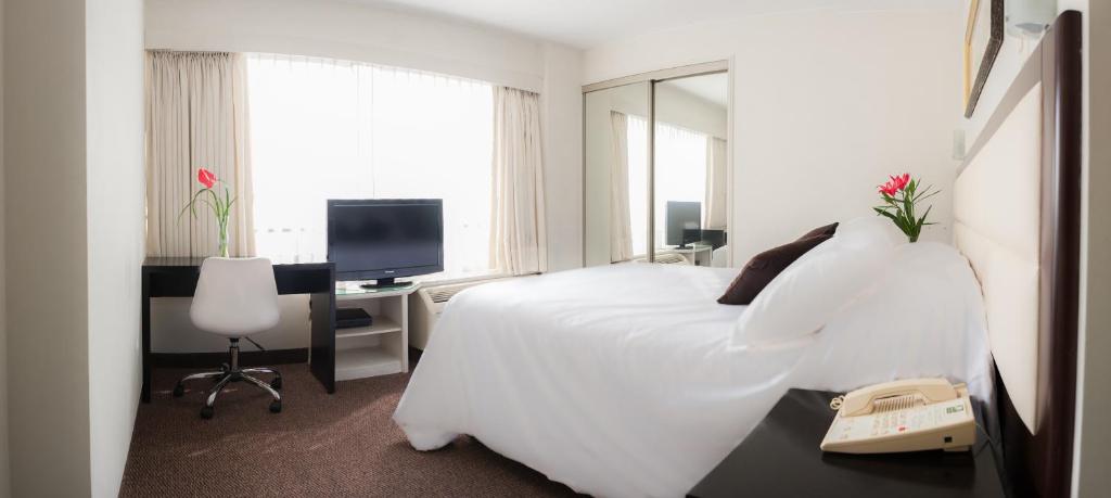 TV a/nebo společenská místnost v ubytování Roosevelt Hotel & Suites