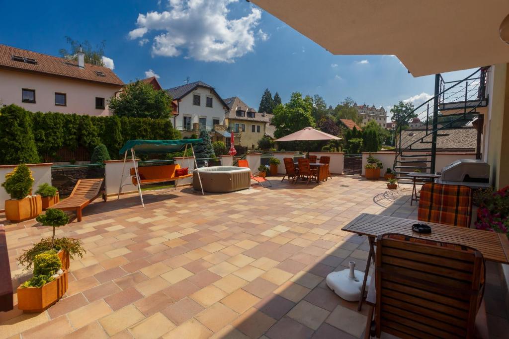 Balkón nebo terasa v ubytování Pension Kraus