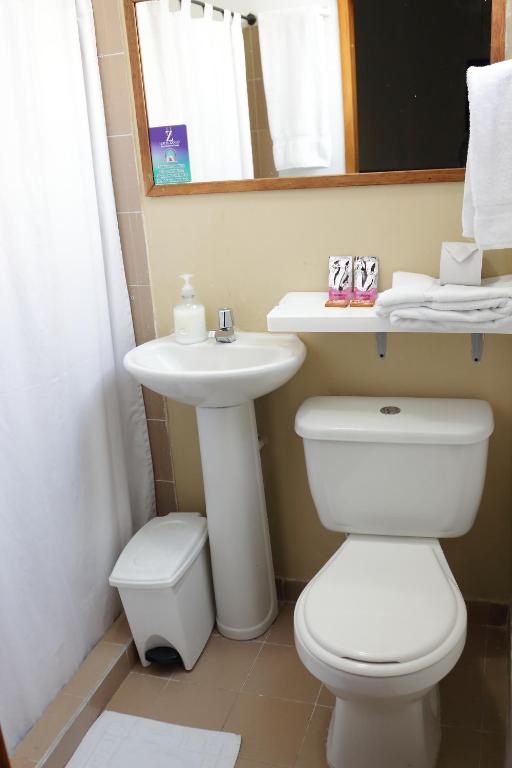 Koupelna v ubytování Hotel Zandu
