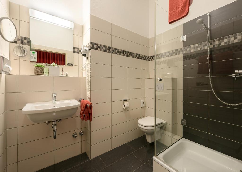 Koupelna v ubytování Hotel Europa