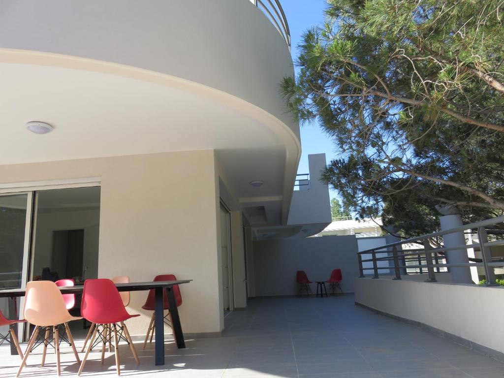 Balkón nebo terasa v ubytování les rivages de calvi