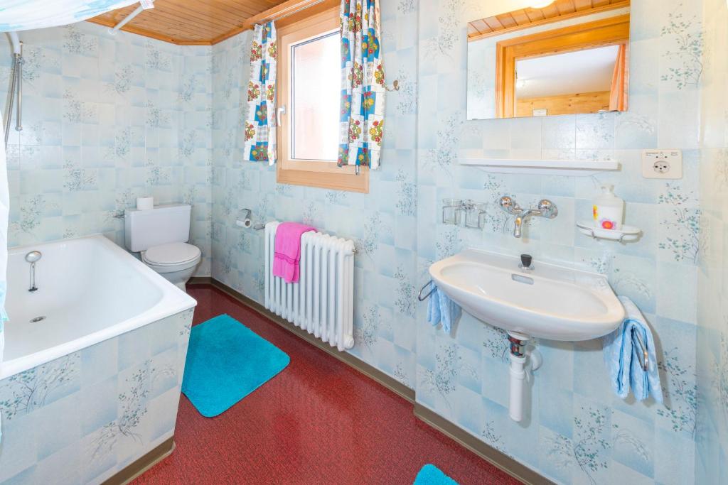 Koupelna v ubytování Haus Miranda Grächen