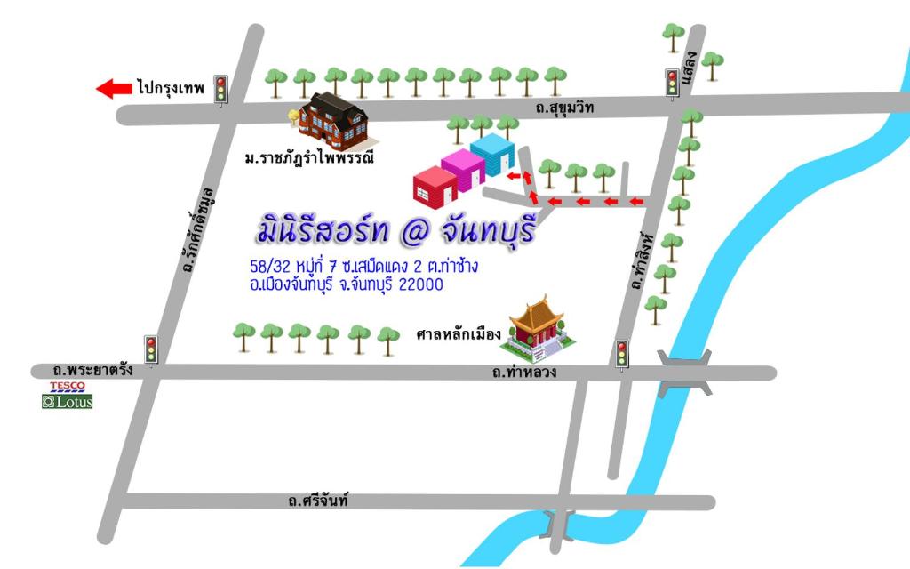 um mapa do sítio proposto de Tessalónica smums em MiniResort Chanthaburi em Chanthaburi