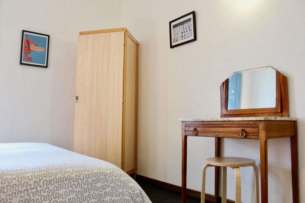 Postel nebo postele na pokoji v ubytování Gîte du Chalet Pietri