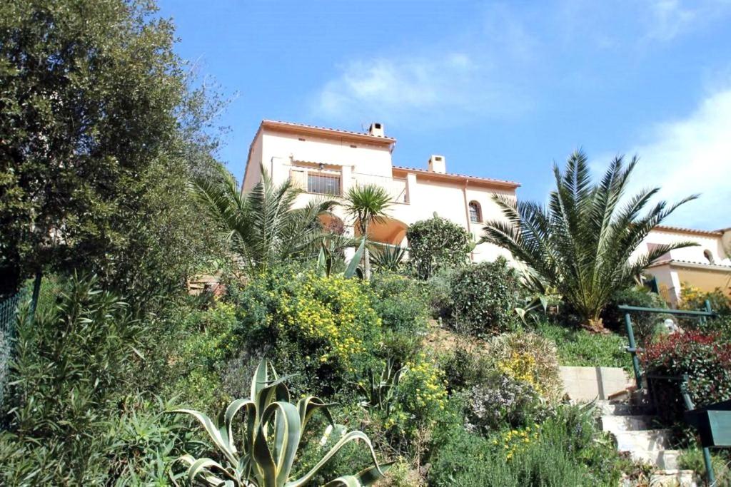 カロンジェにあるALAIN, BONITA CASA CON BUENAS VISTAS, WIFI GRATUITO Y JACUZZIの木々と植物の丘の上の家