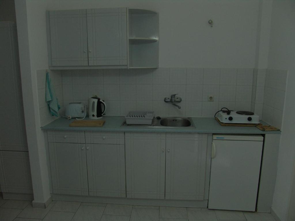 Kuchyň nebo kuchyňský kout v ubytování Kontessa Apartments