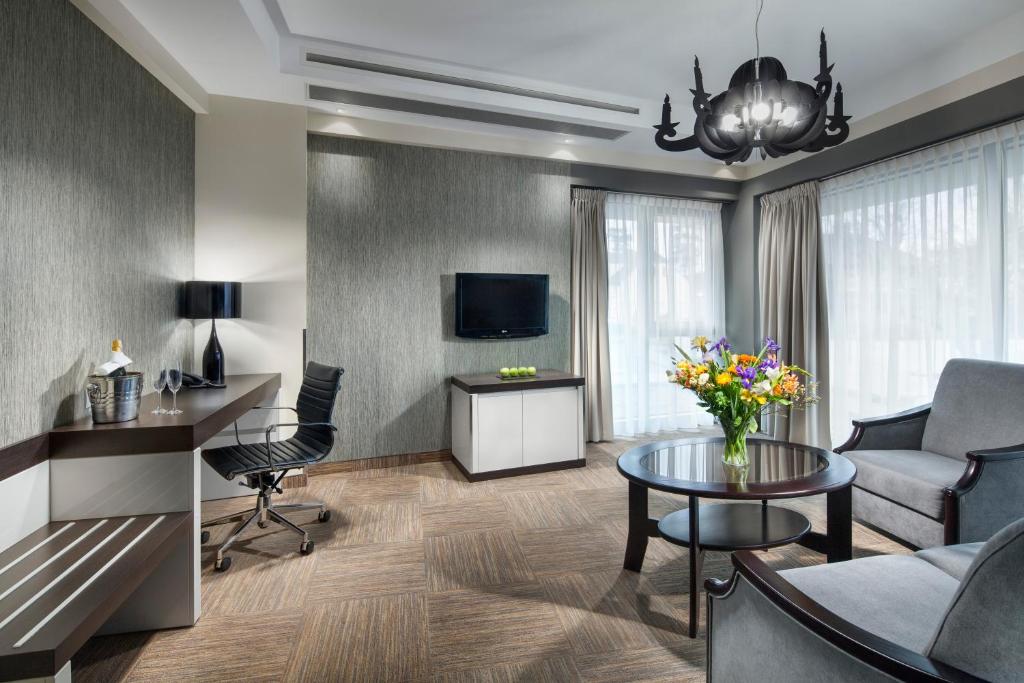 TV a/nebo společenská místnost v ubytování Hotel Arkon Park Gdańsk- Destigo Hotels
