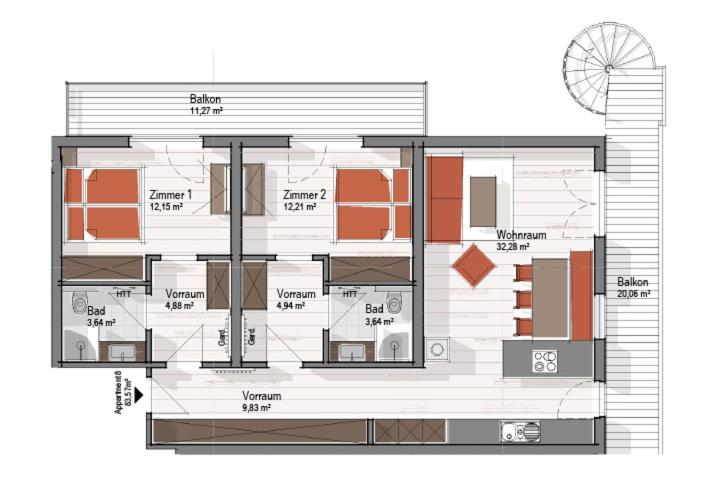 Plán poschodí v ubytovaní Aparthotel Garni Schranz