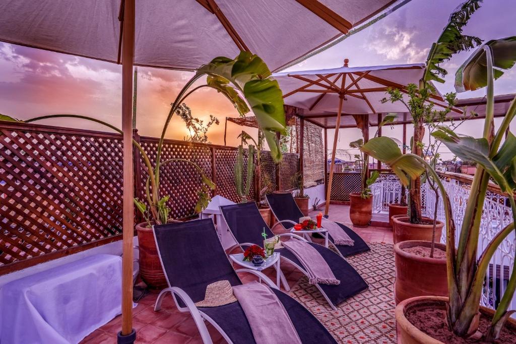 Posezení v ubytování Riad Safran et Cannelle & Spa