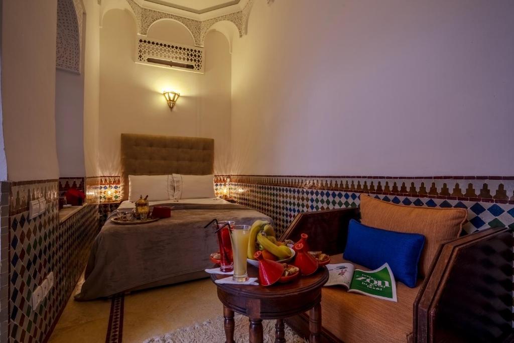 Posezení v ubytování Riad Safran et Cannelle & Spa