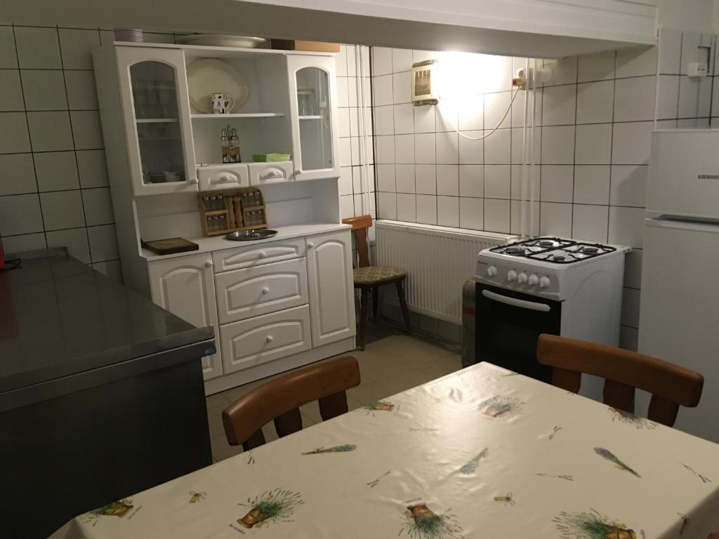 Kuchyňa alebo kuchynka v ubytovaní Balatonkenesei Nádfedeles Lovas Vendégház