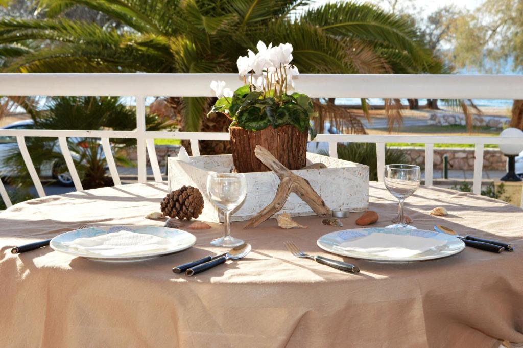 A balcony or terrace at Luxury Beach Apartment in Athens Riviera