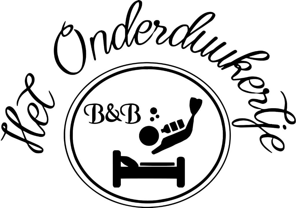 een zwart-wit logo voor een honkbalwedstrijd bij B&B Het Onderduukertje in Wemeldinge