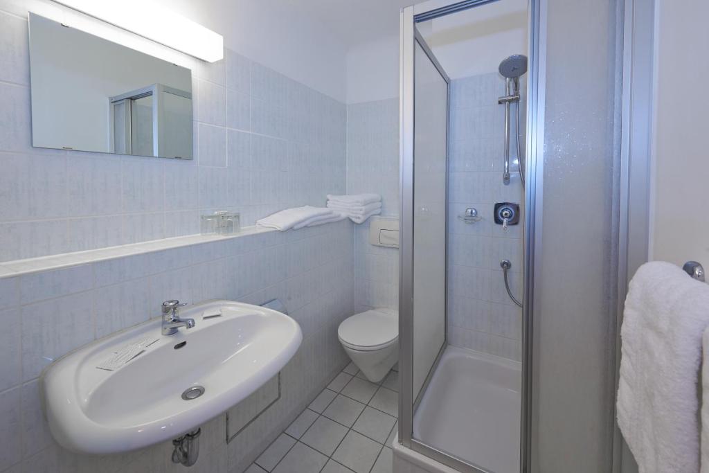 Koupelna v ubytování Alpha Apparthotel leipzig-Rötha