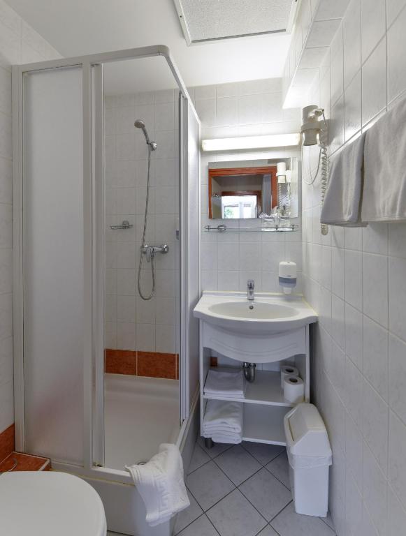 Koupelna v ubytování Hotel Panoráma