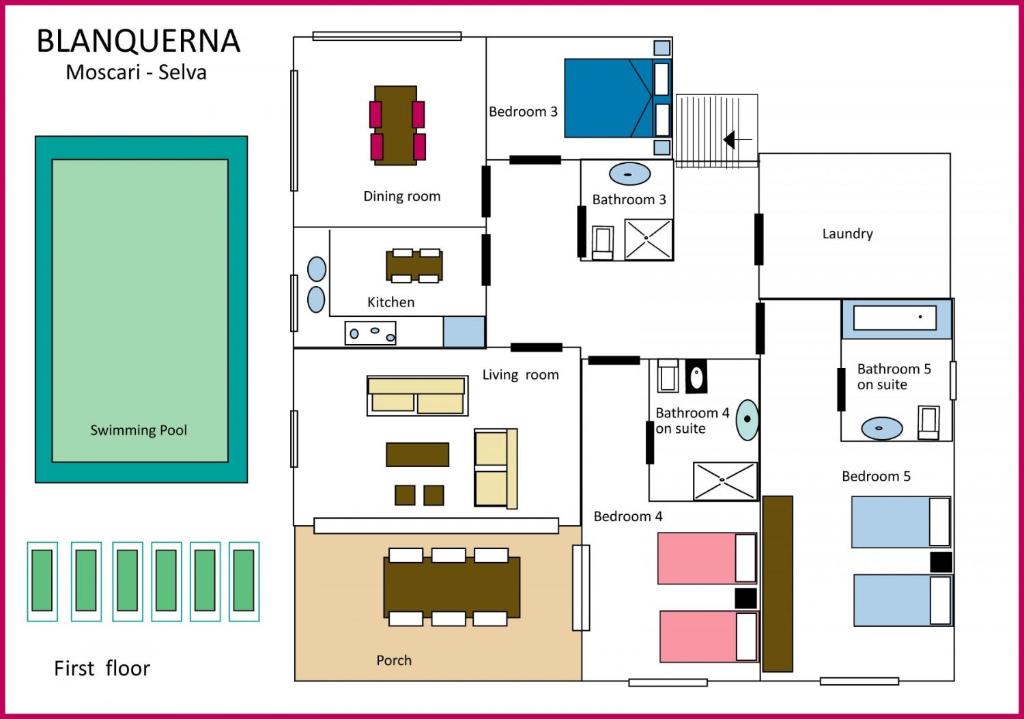 Půdorys ubytování Villa Blanquerna