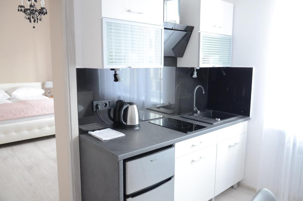Kuchyňa alebo kuchynka v ubytovaní Multi Apartment Łąkowa 18/13