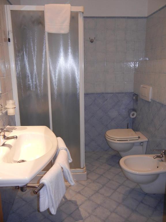 Koupelna v ubytování Hotel Ghibellino
