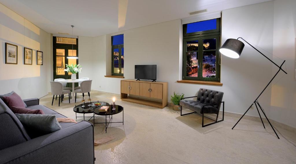 Televízia a/alebo spoločenská miestnosť v ubytovaní Thission Luxury Homes & SPA by K&K