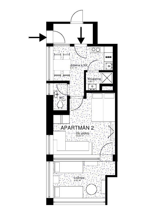 Půdorys ubytování Apartments Severka