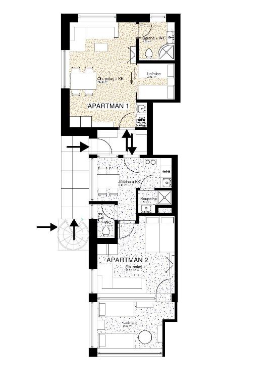 Půdorys ubytování Apartments Severka