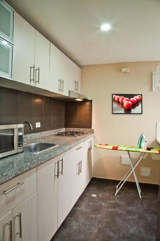 Kuchyň nebo kuchyňský kout v ubytování Aparta-Suites Mirador del Recuerdo