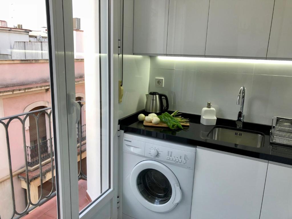 Kuchyň nebo kuchyňský kout v ubytování Apartamentos Alfonso XIII