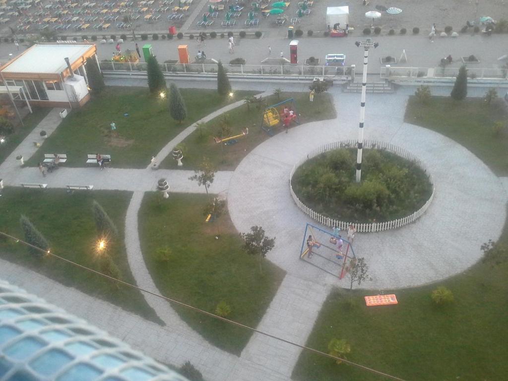 an aerial view of a park in a city at Nada SeaView Apartment in Shëngjin