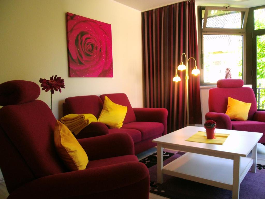 Posezení v ubytování Haus Roseneck mit gratis Zugang zur Jod-Sole-Therme