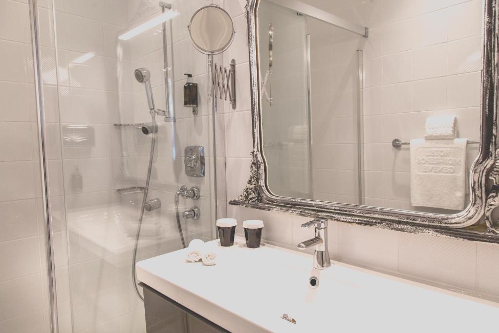 Koupelna v ubytování Hotel Mon Repos