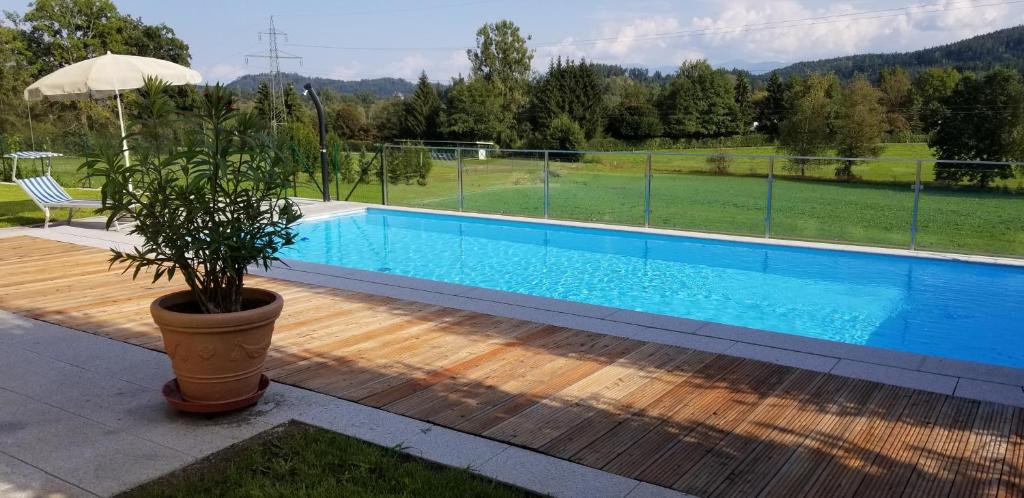 Bazén v ubytování Haus Falkenstein nebo v jeho okolí