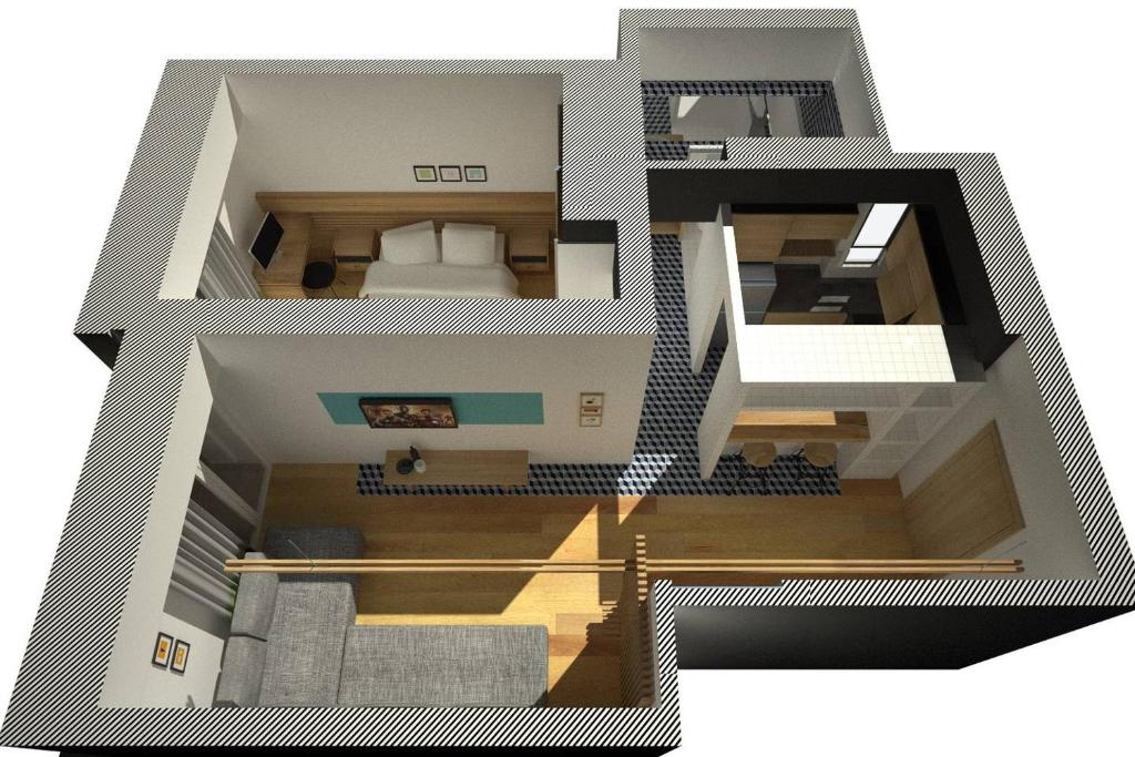 Plán poschodí v ubytovaní Superior Central Apt|3min to Metro|AC|Netflix|iMac