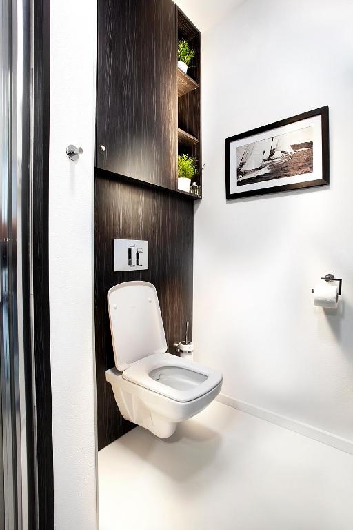 Koupelna v ubytování Apartmány Ladná