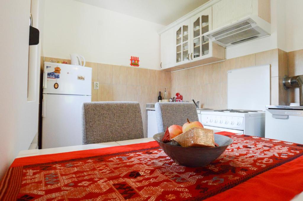 Kuchyň nebo kuchyňský kout v ubytování Apartment Holiday