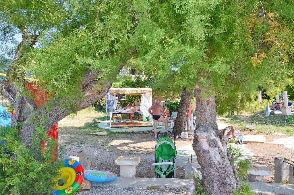 a group of kids playing in a park with trees at Apartment Ervin in Vodice