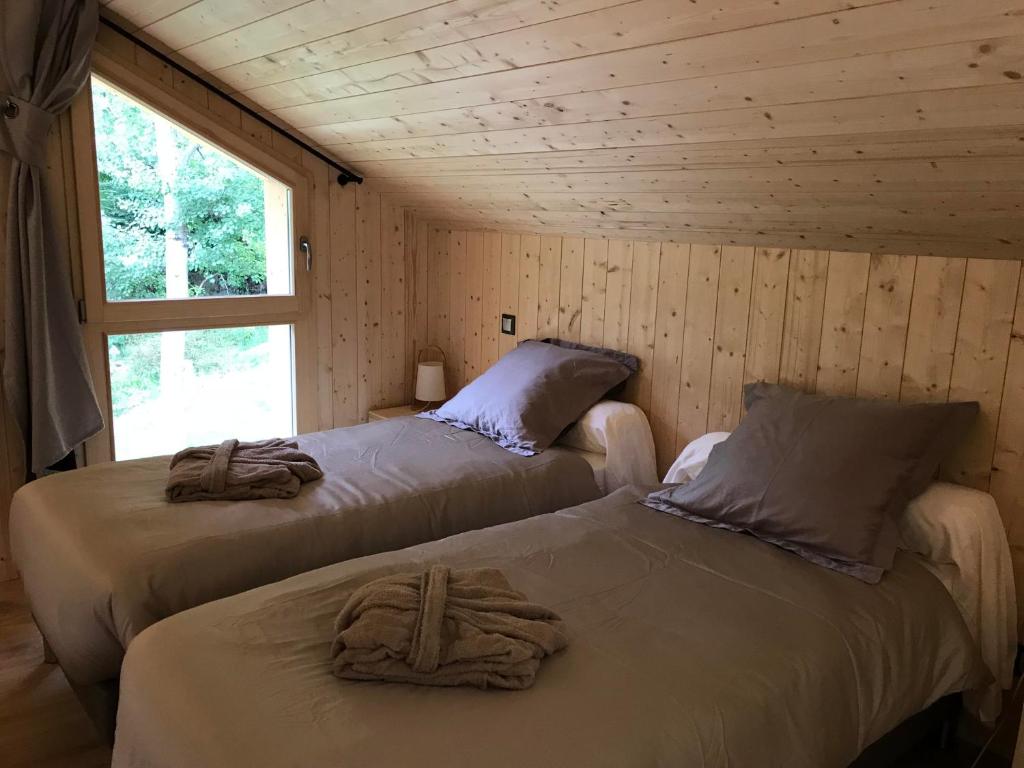 Postel nebo postele na pokoji v ubytování Gîte C 1.2.3 Soleil