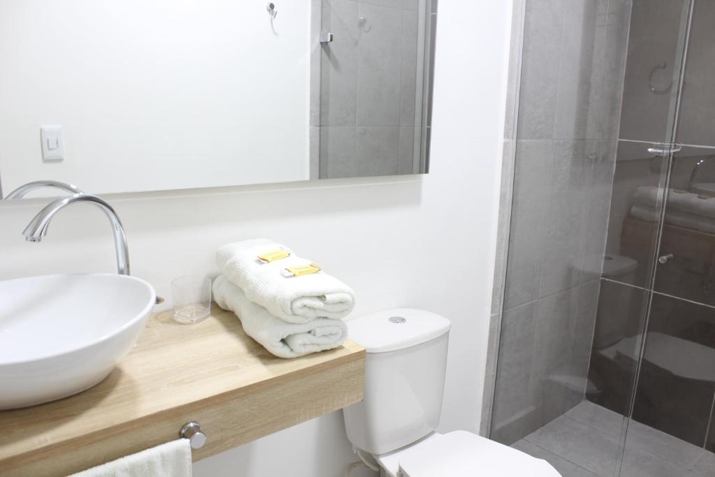 Koupelna v ubytování Hotel Boutique Plaza