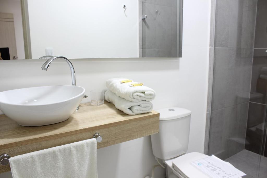 Koupelna v ubytování Hotel Boutique Plaza