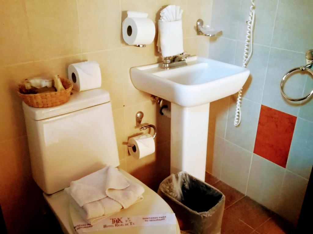 Koupelna v ubytování Hotel Real de TX
