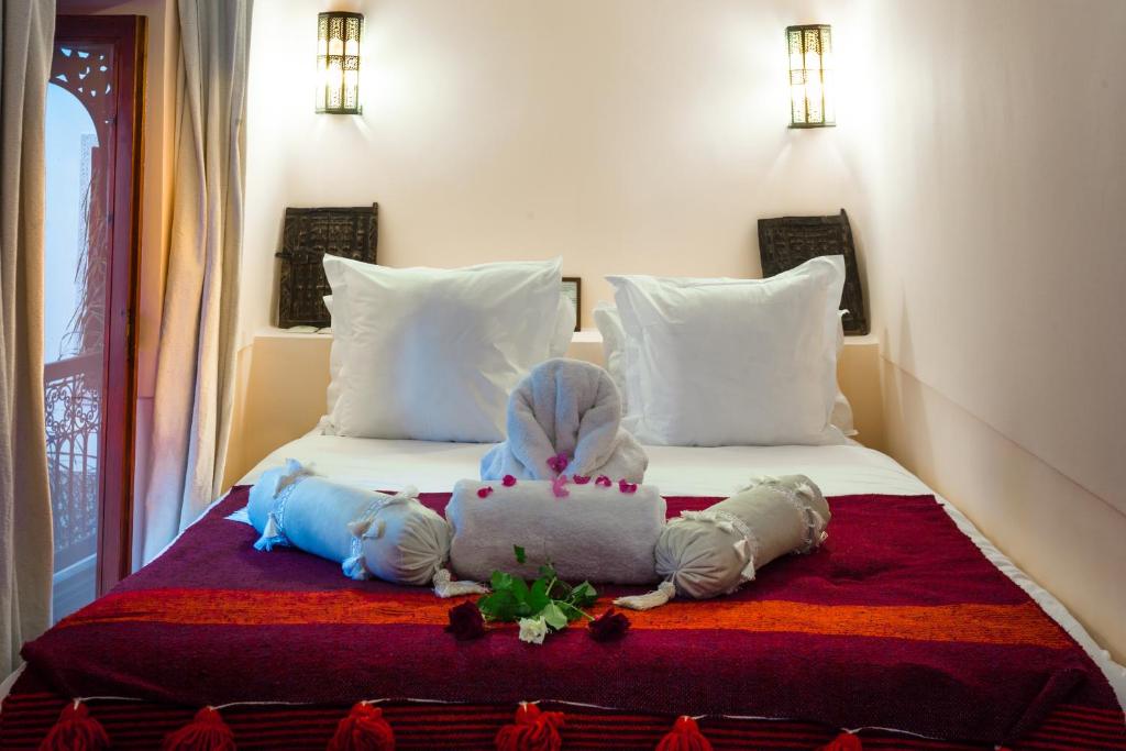 Postel nebo postele na pokoji v ubytování Riad Chams Marrakech