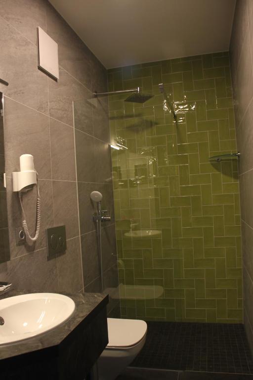 Koupelna v ubytování Hotel Eulensteins