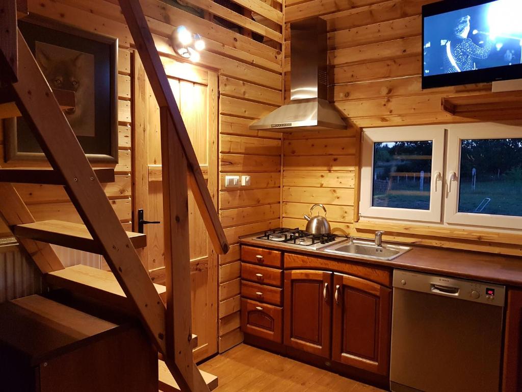 Kuchyň nebo kuchyňský kout v ubytování Domek Triftberg