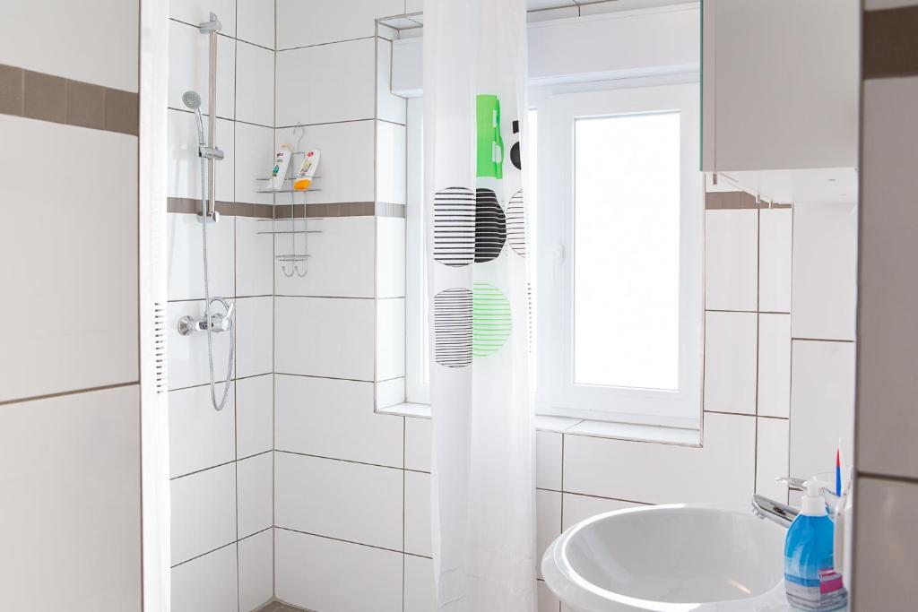 Koupelna v ubytování Holidayapartment Rüsselsheim