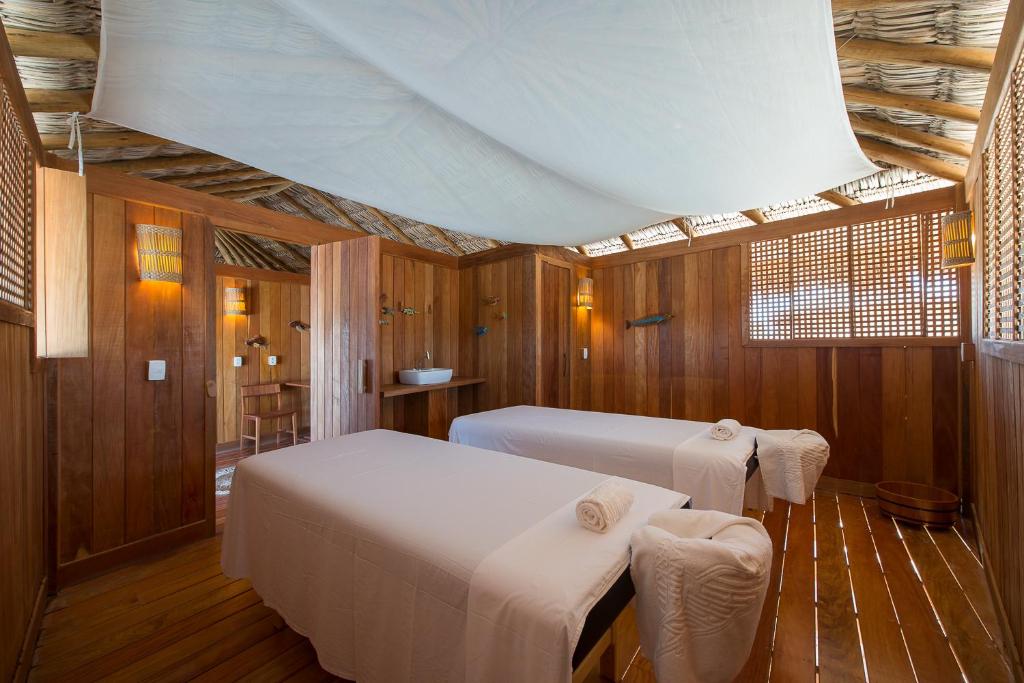 Cama ou camas em um quarto em Jaguaribe Lodge e Kite