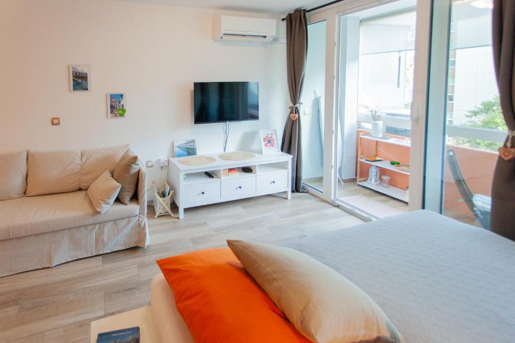 TV a/nebo společenská místnost v ubytování Chic Cosy Quiet in Ljubljana Center