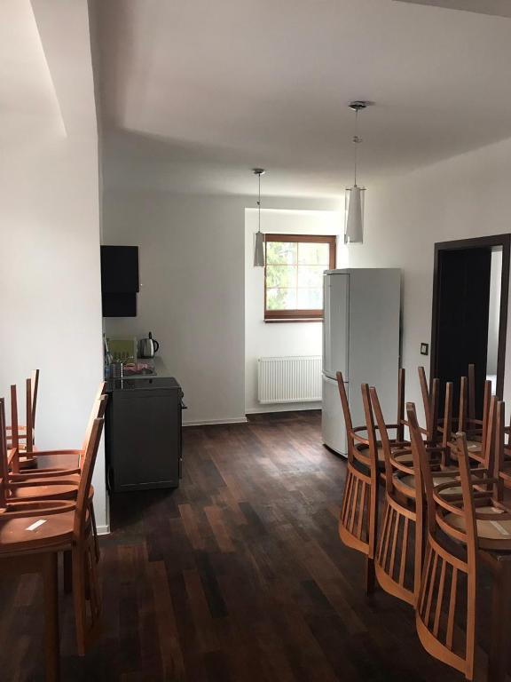 Kuchyň nebo kuchyňský kout v ubytování Portus Apartment