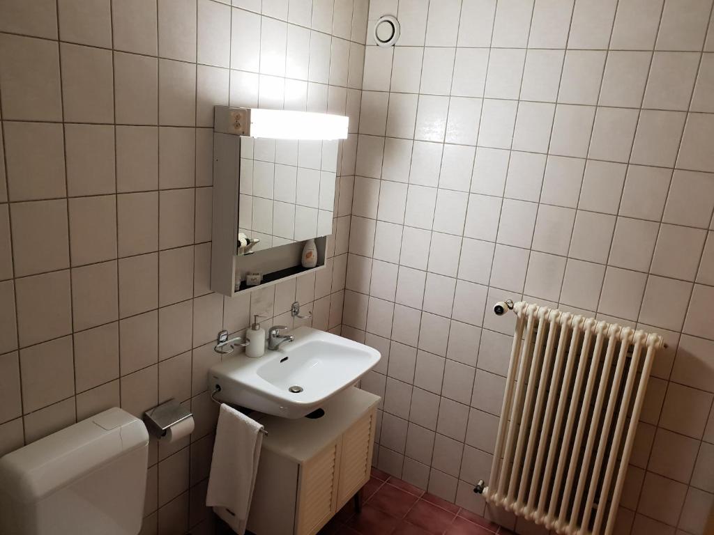 Koupelna v ubytování Auberge de Ballens
