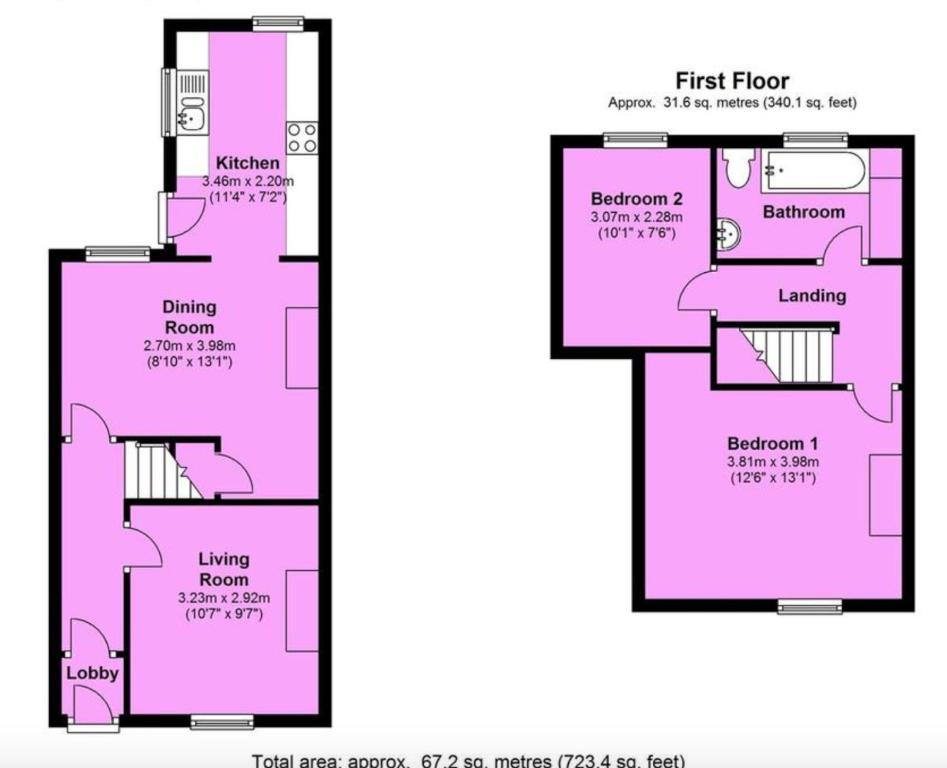 Entire 2-bedroom house with garden - Two-Bedroom House